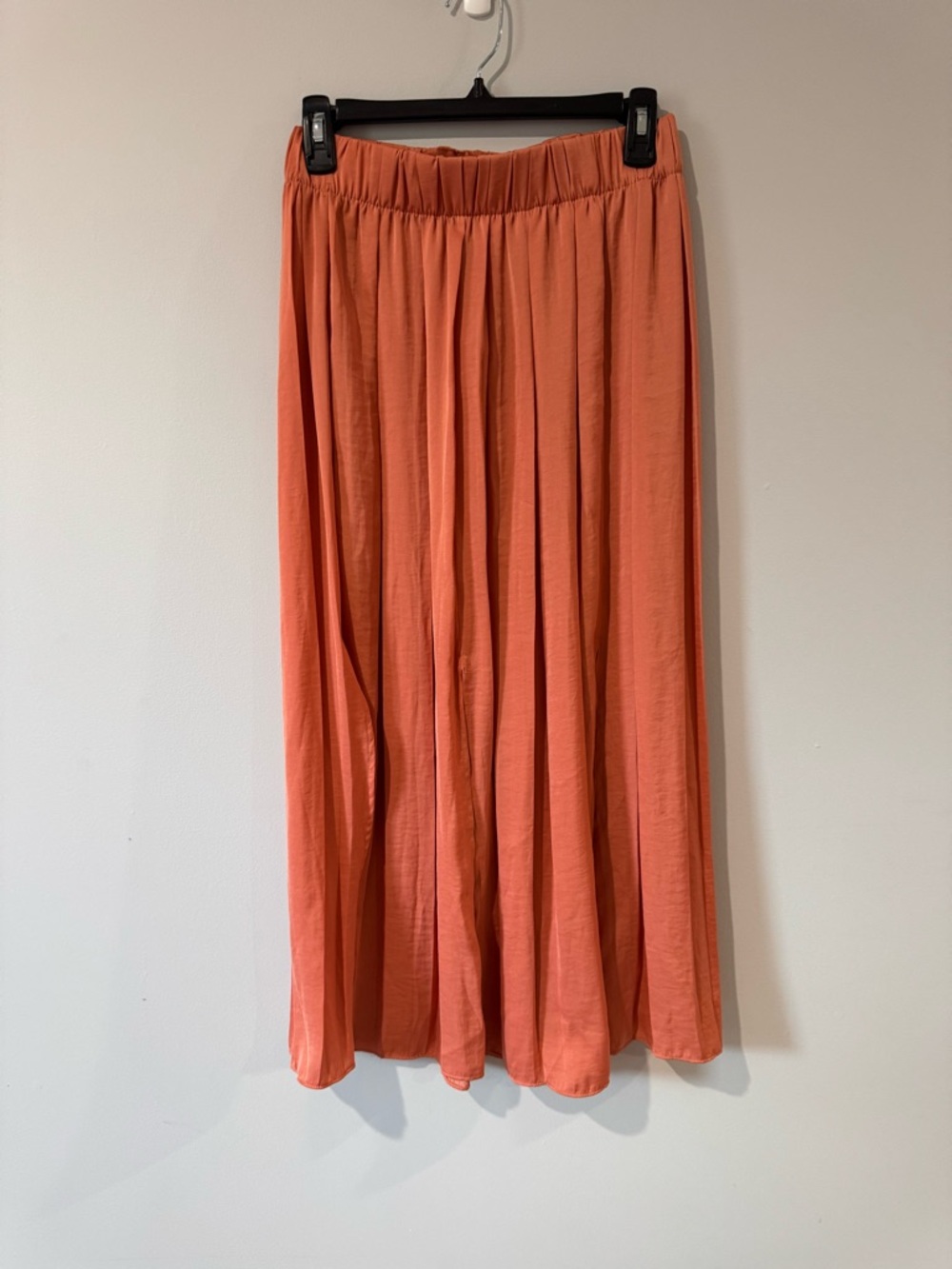 Topshop Coral Maxi Skirt with Elastic Waist Side Slits size 6
